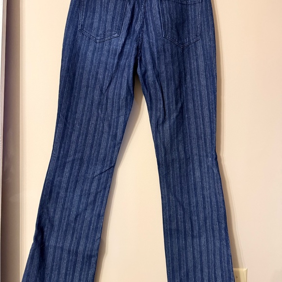 Lioness Dark Blue Striped Flare Jeans - Picture 4 of 5